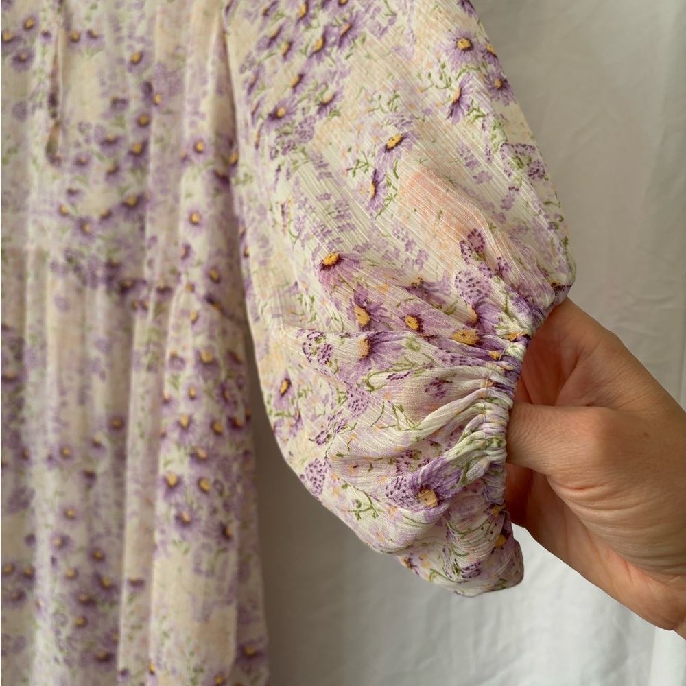H&M Cream Dress with Lavender Floral Print - Picture 5 of 5
